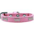 Mirage Pet Products Silver Bone Widget Dog CollarLight Pink Size 12 631-1 LPK12
